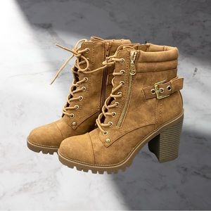 G by Guess Jayden Combat Boots in Cognac size 7